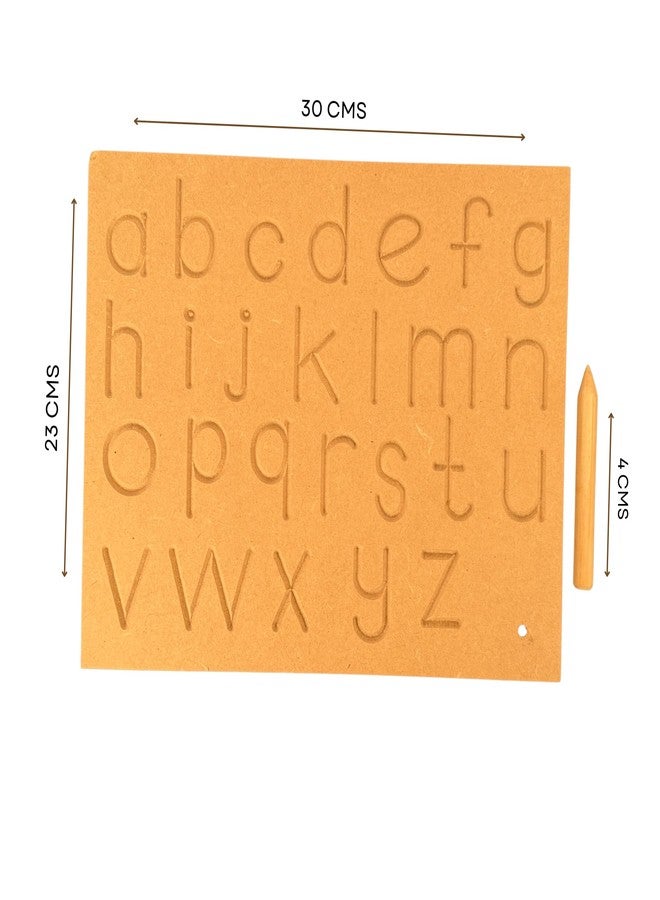 BuGBee Alphabet tracing Board Small ABC Wooden Slate| Montessori Materials Educational Puzzle Toys for 2+ Years Old Kids | Safe & Natural ABCD Board to Develop Memory & Writing Skills - Image 3