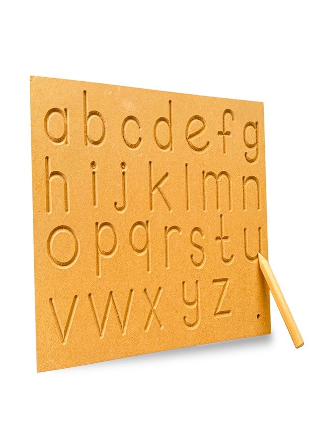 BuGBee Alphabet tracing Board Small ABC Wooden Slate| Montessori Materials Educational Puzzle Toys for 2+ Years Old Kids | Safe & Natural ABCD Board to Develop Memory & Writing Skills - Image 1