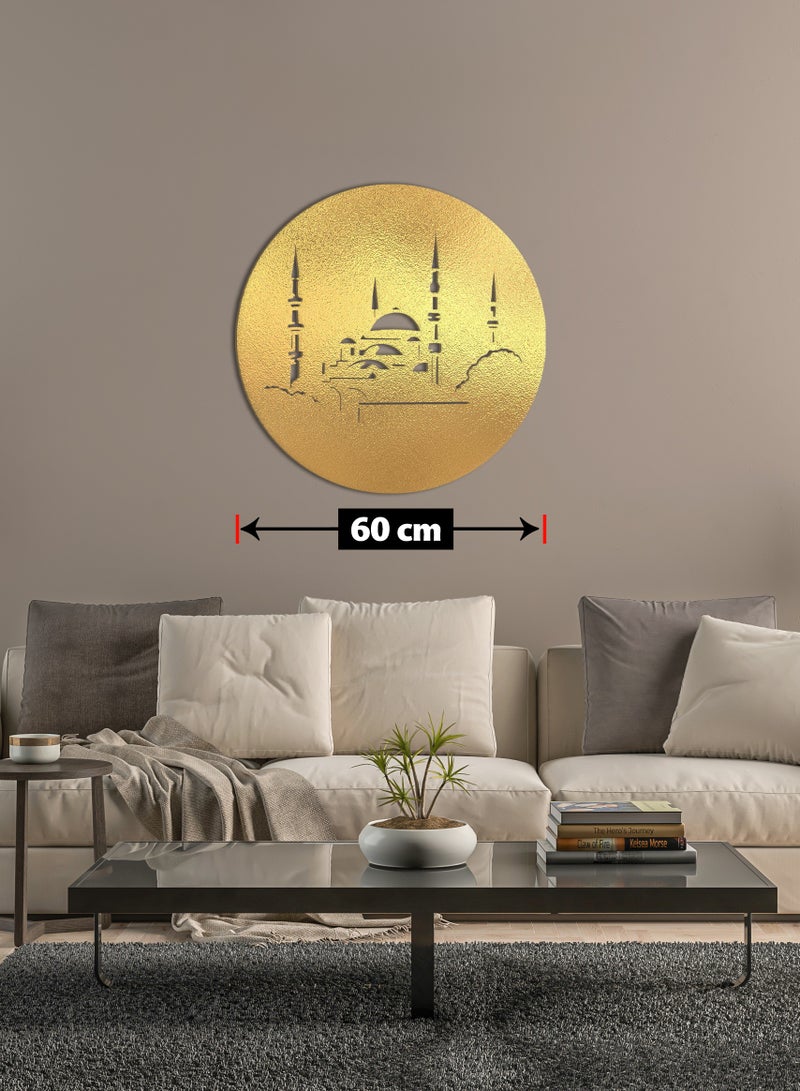 هوم جاليري مسجد عثماني لوحة جدارية خشبية 60x60 أسود - Image 3