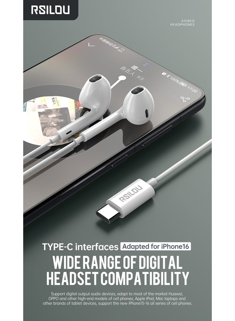 rsilou RSILOU Wired Earphones - 14.2MM Oversized Driver - Type C connector - Image 5