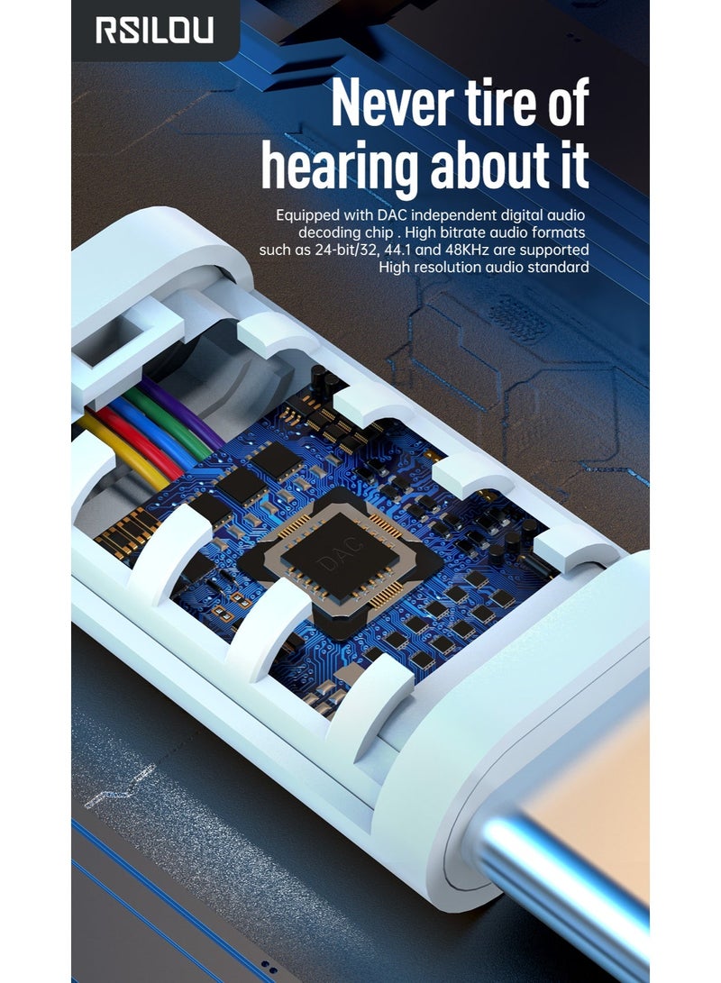 RSILOU-R3508 Wired Earphones with 14.2MM Oversized Driver – Type-C Connector, High-Quality Sound for Smartphones, iPads, MacBooks, and Tablets - Image 5