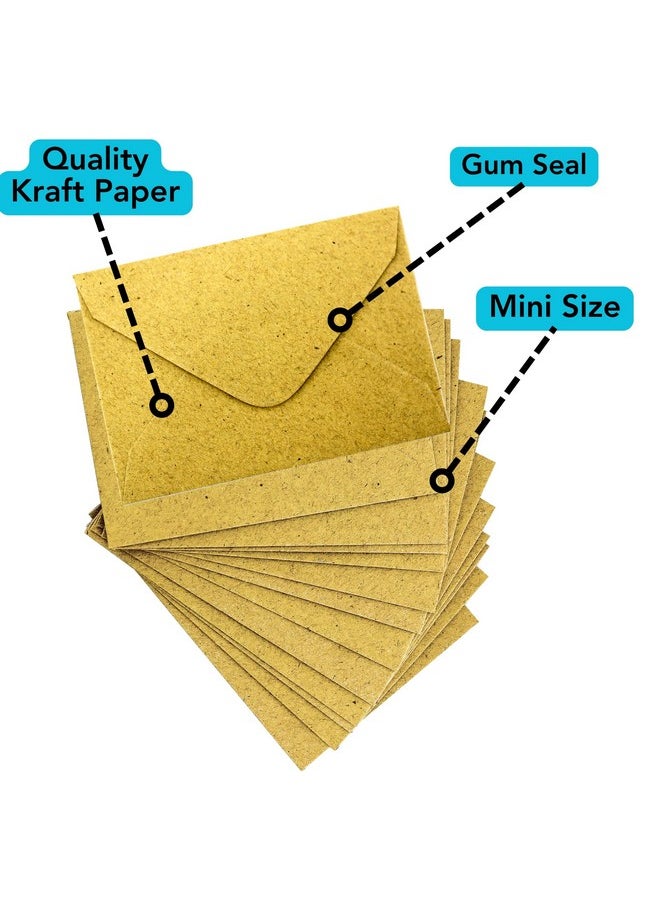 Iconikal Kraft Mini Special Occasion Envelopes, 4 X 2.75 Inches, 100-Count  - Image 5