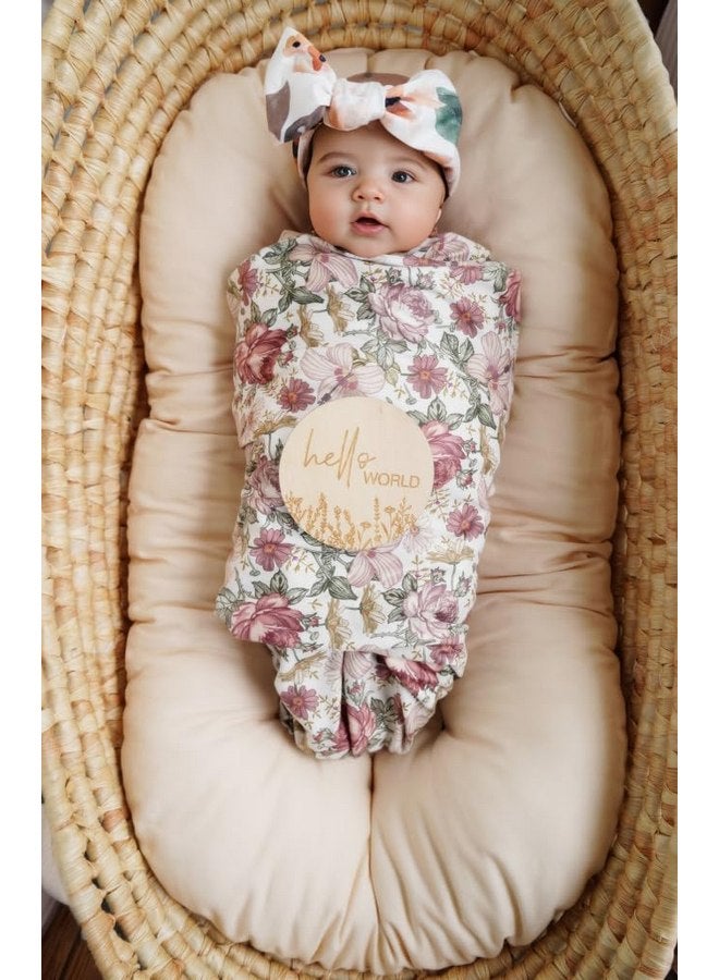 Little Jump Little Jump Stretchy Jersey Knit Swaddle Blankets, Premium Cotton Floral Baby Blanket,Soft Baby Quilt for Baby Girls and Toddlers(Vintage Floral)  - Image 5