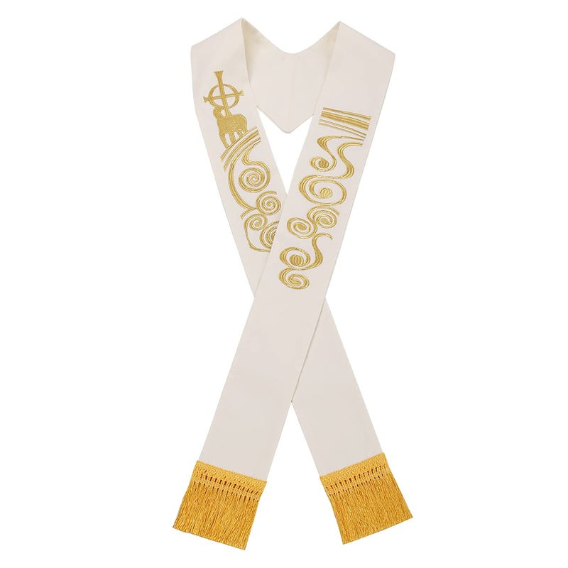 BLESSUME Chasuble Stole Vestments Holy Lamb Embroidery Stole - Image 5