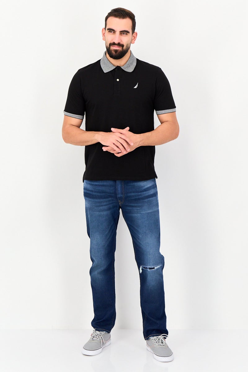 NAUTICA Men Regular Fit Embroidered Logo Short Sleeve Polo Shirt, Black - Image 4