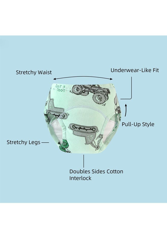 بيوينتي 6 حزم امتصاص الطفل الصغير ملابس داخلية تدريبية للولاد 100٪ قطن مرحاض تدريب بنطلون 2T-3T مقاوم للتسرب قابل لإعادة الاستخدام طفل ثقة الطفل الصغير بنطلون بنطلون تبول - Image 3