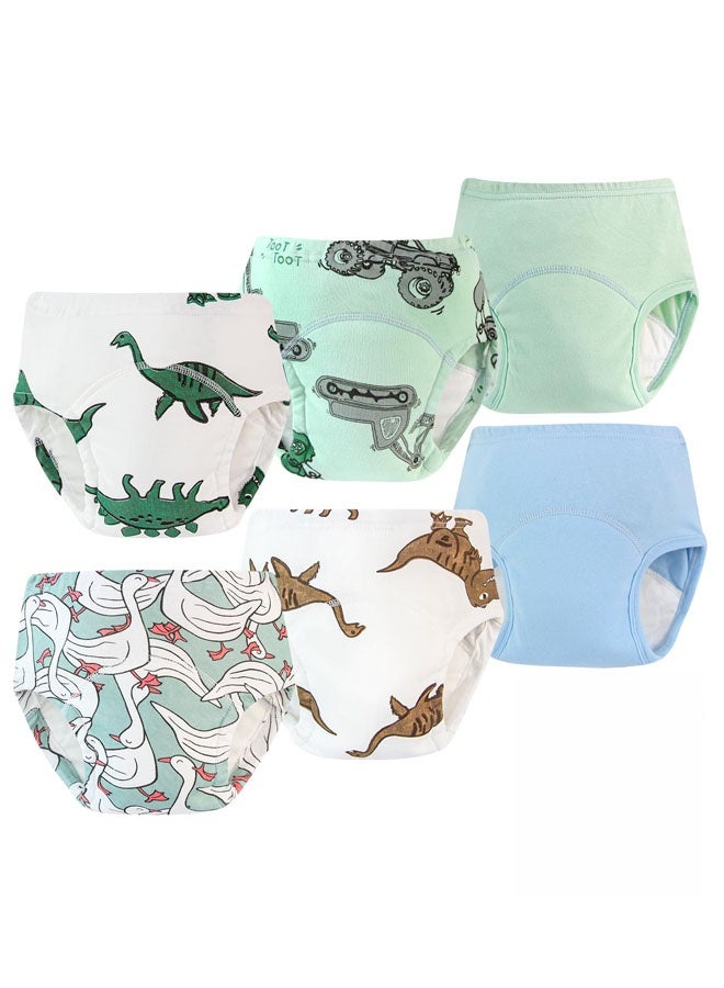 بيوينتي 6 حزم امتصاص الطفل الصغير ملابس داخلية تدريبية للولاد 100٪ قطن مرحاض تدريب بنطلون 2T-3T مقاوم للتسرب قابل لإعادة الاستخدام طفل ثقة الطفل الصغير بنطلون بنطلون تبول - Image 1