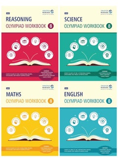 Reasoning, Maths, Science and English Olympiad Workbook Combo - Class 8