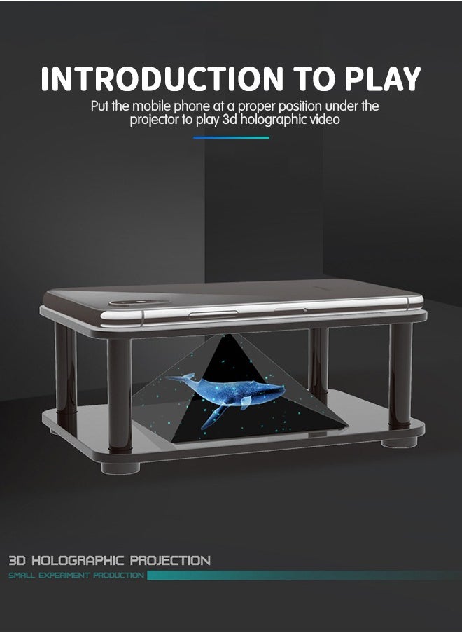 GROIC - 3D Holographic Display Stands,Projector 3.5-6inch Mobile Smartphone Hologram Bracket,360° Images Holographic Display Stands Projector,for Ad Display/Cartoon Interaction/Entertainment/Gift - Image 1