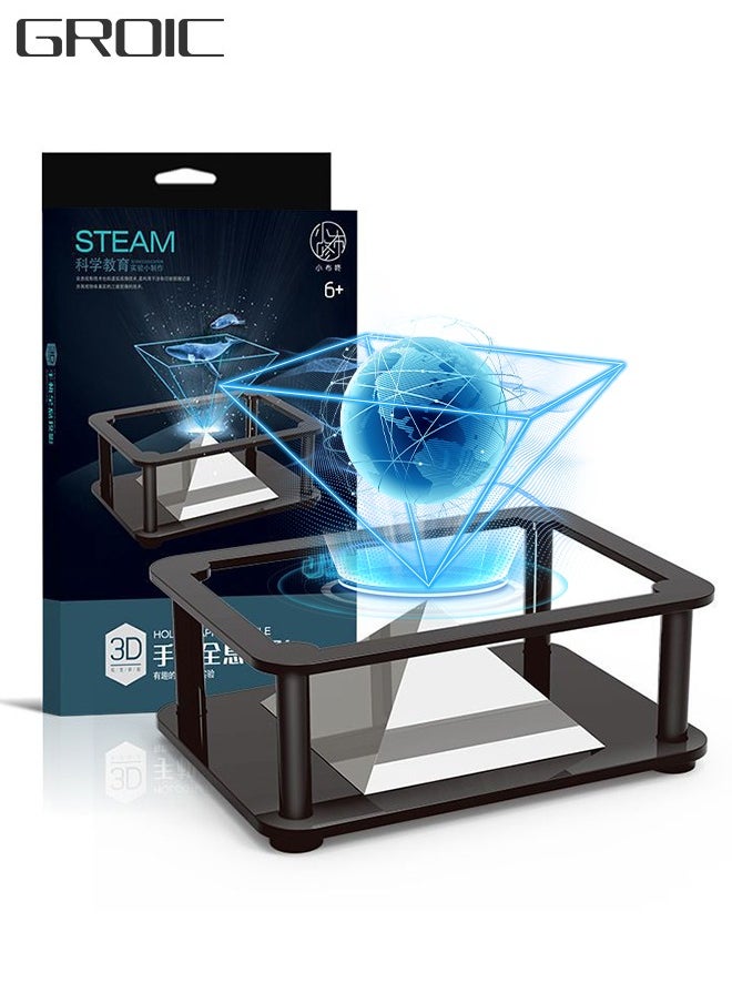 GROIC - 3D Holographic Display Stands,Projector 3.5-6inch Mobile Smartphone Hologram Bracket,360° Images Holographic Display Stands Projector,for Ad Display/Cartoon Interaction/Entertainment/Gift - Image 1