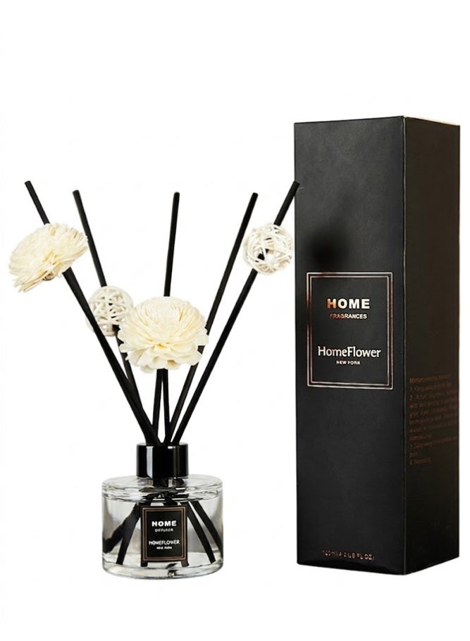 120ml Reed Diffuser Home Fragrance Set with Natural Rattan Sticks Long Lasting Scented Oil for Living Room, Bedroom and Office (Sandalwood) - Image 1