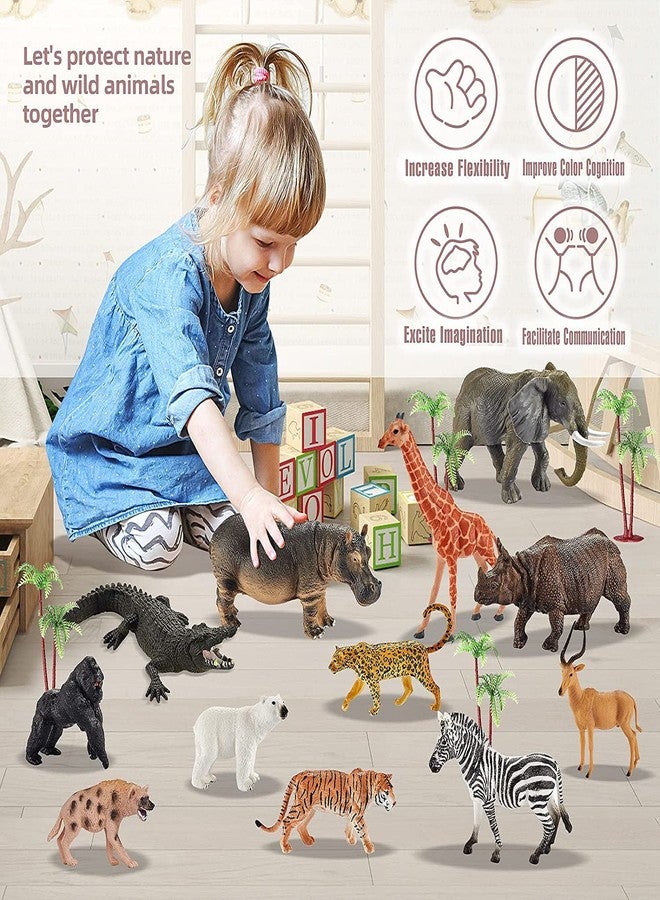 Amitasha 6 Pc Wild Animal Safari Action Figure Toys for Kids Realistic Jumbo Wild Zoo Animals Figurines Plastic African Jungle Animals Playset for Kids Toddlers - Image 4