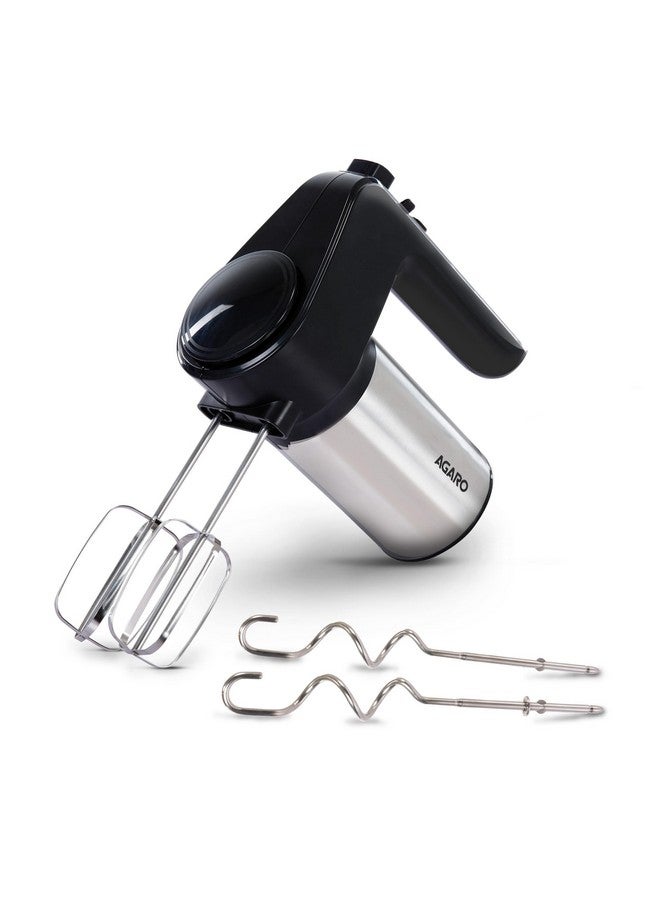 AGARO Elegant Hand Mixer, 300 Watts, Stainless Steel, 6 Interchangeable Speed Settings, Turbo Function, Interchangeable Beaters and Dough Hook Accessories for Mixing, Whisking, Beating, Kneading - Image 1