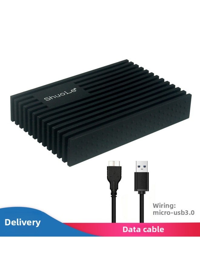 Shuole USB3.0 Silicone Hard Disk Box 2.5-inch High-speed Hard Disk Box SATA Interface External Mobile Hard Disk Box-Color:SL-U25G30M Black