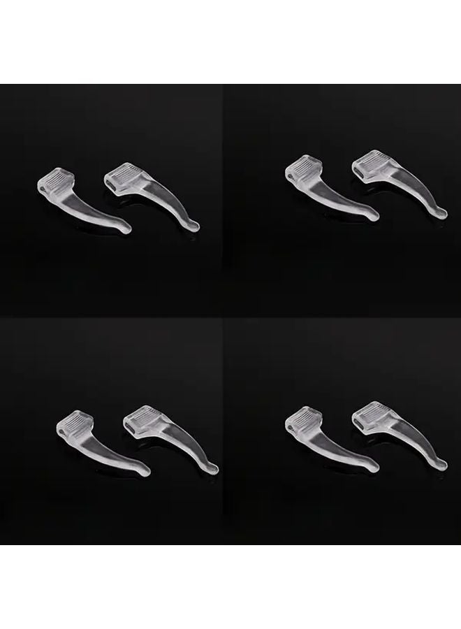 4 Pairs Anti Slip Glasses Ear Hooks 2 Black 2 Transparent Comfortable Elastic Frame Support - Image 3
