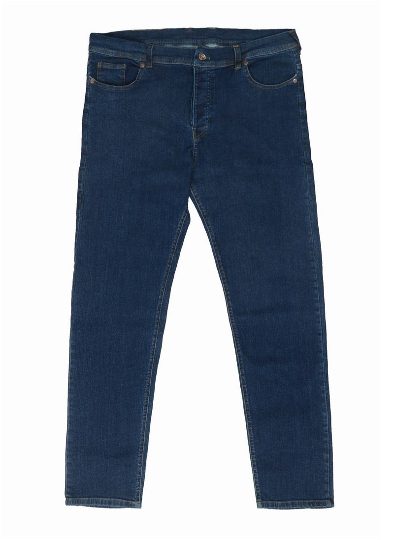 TOPAZ - Men's plain dark blue jeans - Image 1
