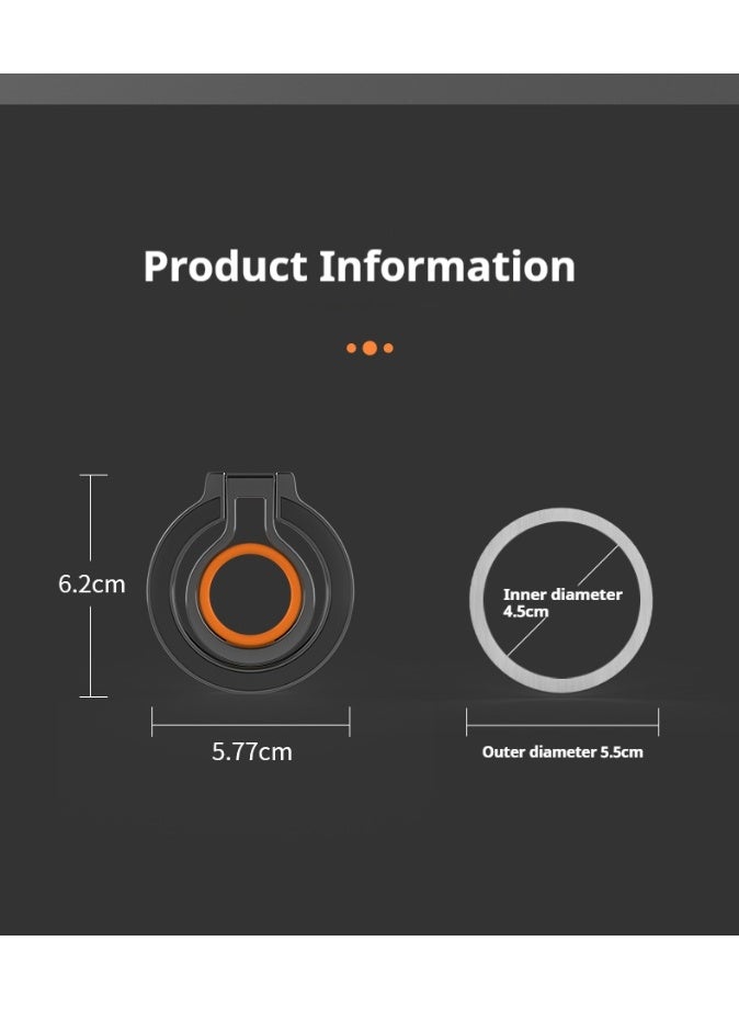 Magnetic mobile phone holder, metal lazy desktop holder, zinc alloy mobile phone ring buckle - Image 5