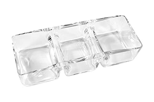 Barski Glass - Sectional - Relish - Divided -Dish - Tray - 3 Part - Rectangular - for Nuts, Chocolate, Fruit or Candies - 12" Long - Made in Europe - by Barski - Image 2