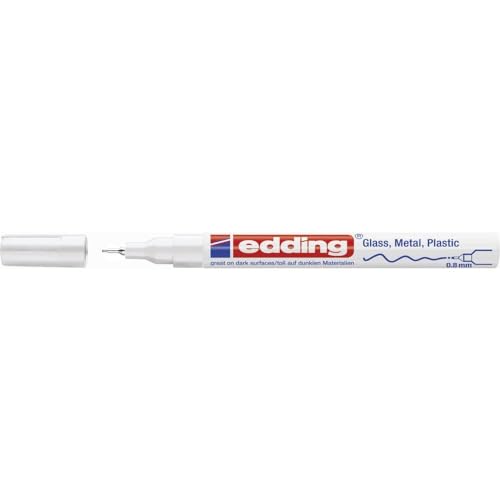 edding 780 Gloss Marker-Extra-fine Round Nib 0.8 mm-Paint Glass, Pebbles, Wood, Plastic, Paper-Waterproof, high Coverage, 01: 1 Pen-White - Image 5