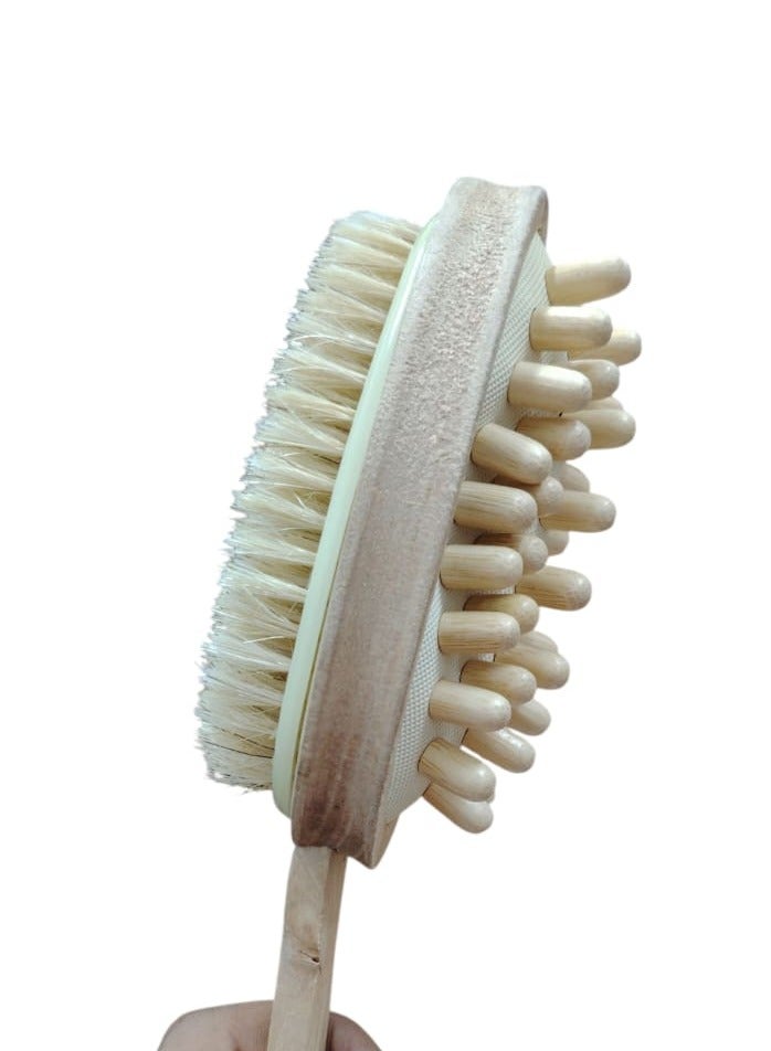 فرشاة حمام خشبية بنية اللون، مقاس واحد - Image 1