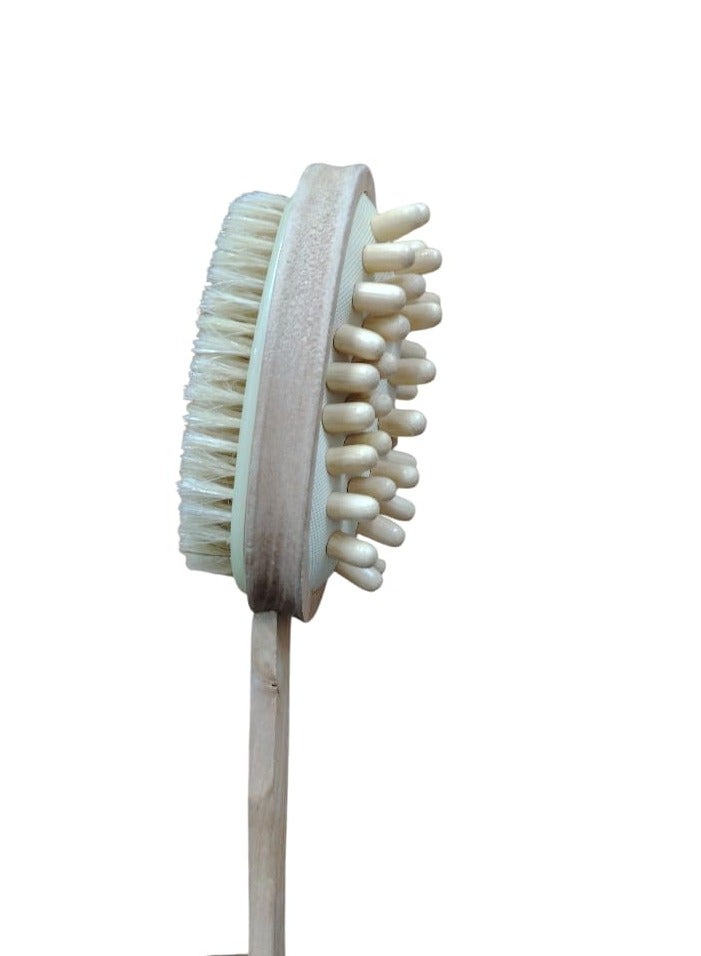 فرشاة حمام خشبية بنية اللون، مقاس واحد - Image 2