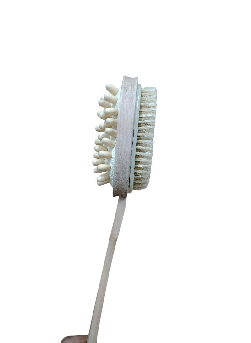 فرشاة حمام خشبية بنية اللون، مقاس واحد - Image 3