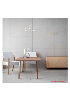 Y&D Ceiling Pendant & Lamp Holder - Rose Light E27 Bulbs Fitting Set with Braided Fabric Cable White  - Image 3