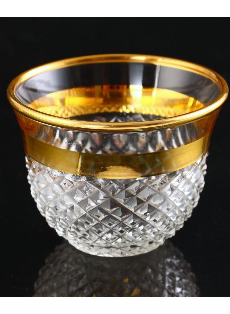 ABKA طقم أكواب قهوة 6 قطع - ذهبي