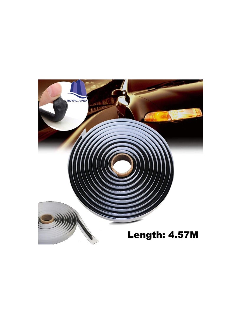 Black Butyl Tape Windscreen Sealant Window Door Windshield Car Truck Headlight LED Audio Video Installation Tool Retrofit Reseal Strip Seal Waterproof Seal Noise Isolation - 9.5MMx4.57M