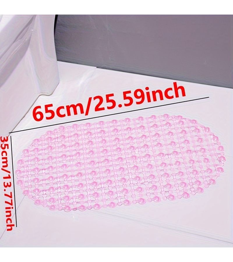 Green PVC Non Slip Bathroom Shower Floor Mat With Suction Cup - Image 3