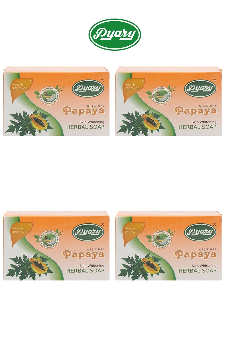 بياري صابون البابايا الأصلي العشبي المصنوع يدويًا، 4 قطع، 75*4 جرام - Image 1