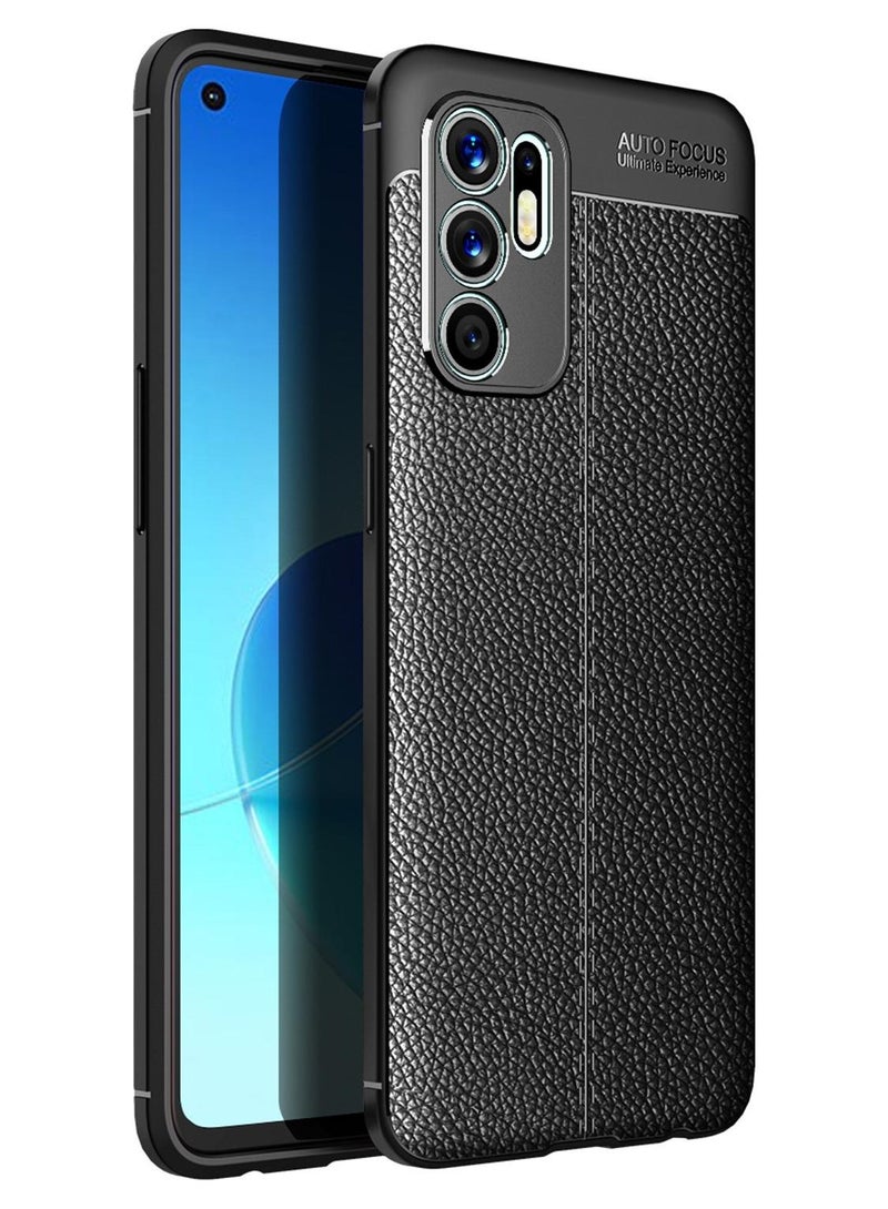 أوتو فوكس جراب حمايه سيليكون تصميم2 مقاوم للصدمات حمايه للكاميرا متوافق مع Oppo Reno 6 5G (اسود) - Image 1