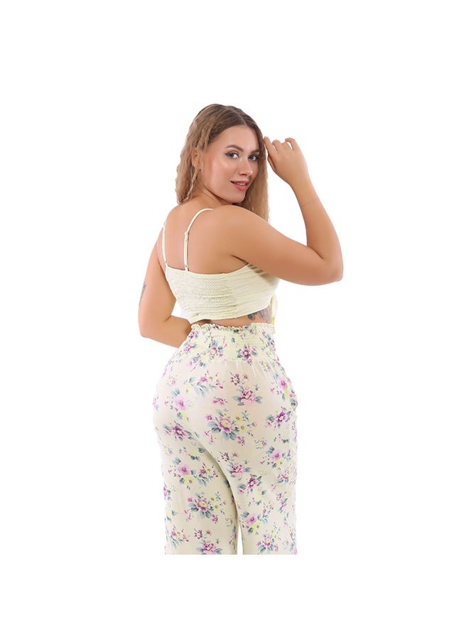 Dadoush Women's Bermuda Floral Pattern Pajamas - Women's Summer Pajama Set with Elastic Back Blouse  - Image 2