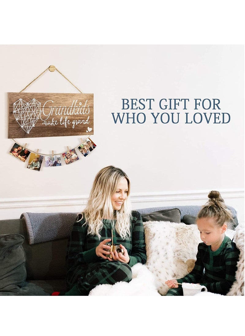Excefore - Grandkids Picture Frames Gifts for Grandma Grandpa, Grandkids Photo Frame, Mothers Day Gifts for Grandmother, Grandchildren, Grandkidser Birthday Gifts for Grandparents (13.5 * 5.5 inch) - Image 1