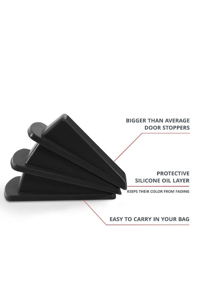 Door Stopper Set Pack of 4 Large Door Stopper Wedge, Multi Surface Design, to Sliding or Marking Floors Blocker for Hotel, Home, or Office  - Image 2