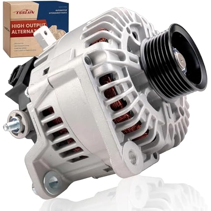TSSLIIN High Output Alternator for-Nissan Armada Frontier NV1500 NV2500 NV3500 Pathfinder Titan Xterra for-Infiniti QX56 for-Suzuki Equator 12V 130A 7-Groove Pulley 23100-ZH00A 2606353A 31400-82Z10 - Image 1