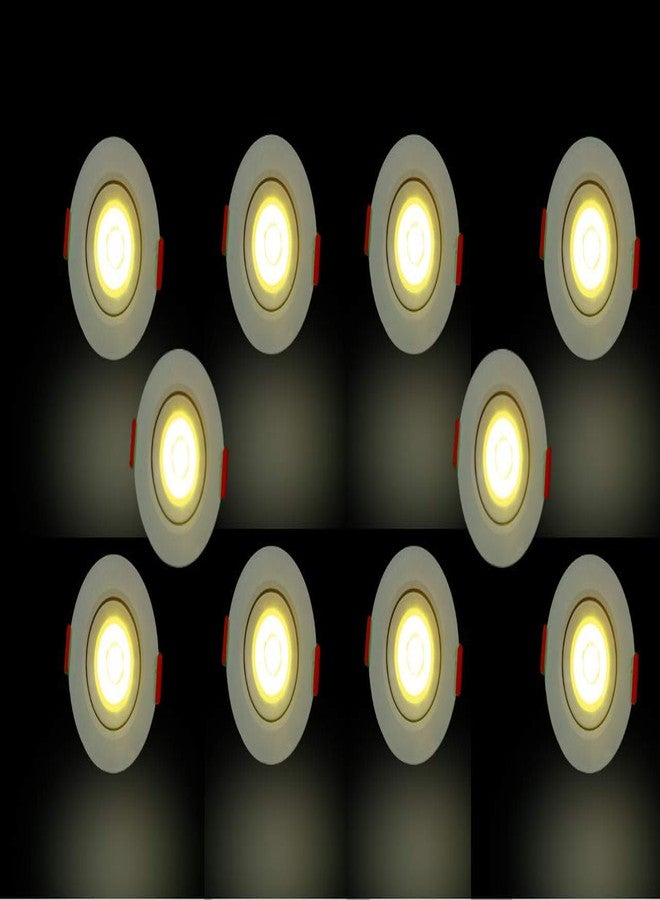 D'Mak Cob LED Light for Ceiling, 3-Watt Cob Light,Energy Saving Warm White Light for Indoor Use at Home and Office, and More, Fancy Round Lights Need No False Ceiling Pack of 10 - Image 1