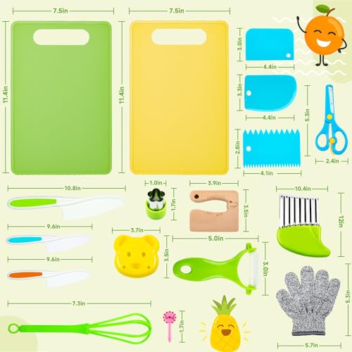 Labeol 32 PCS Montessori Kitchen Tools Toys for Toddlers Kids Cooking Sets Real Kids Safe Kitchen Knife Set for Real Cooking Educational Gift for Boys Girls - Image 5