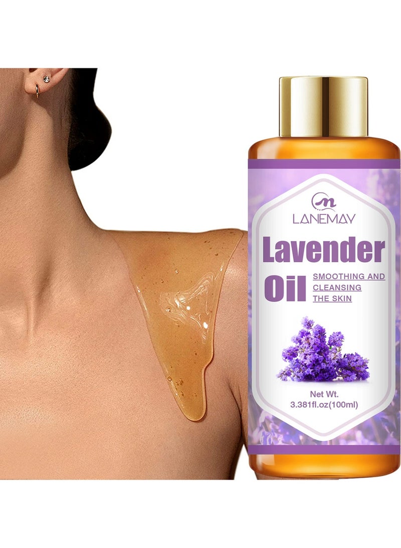 LANEMAY Lavender Essential Oil SPA Body Massage Relaxation Hair Care Shine Moisturizing Skin Brightening - Image 3