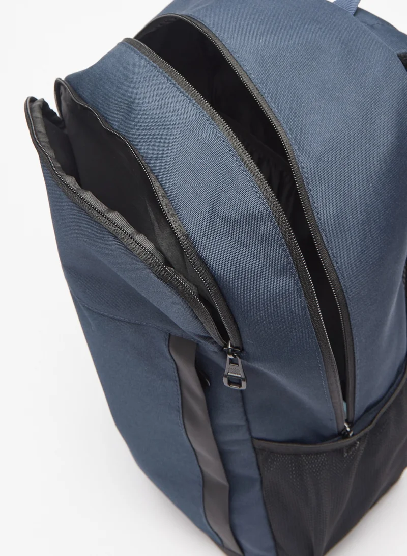 Kappa Logo Print Backpack with Adjustable Handles and Zip Closure