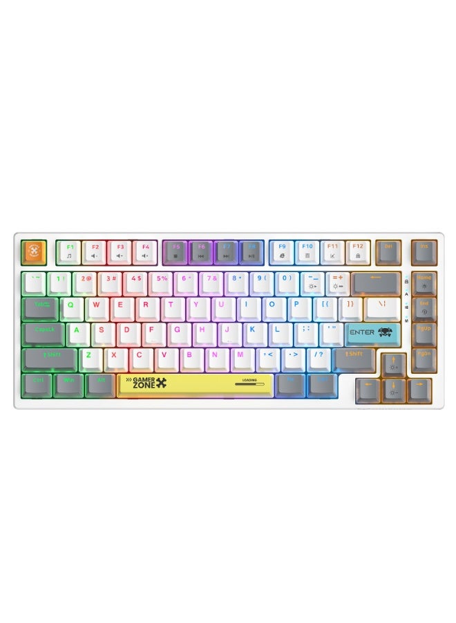 onikuma 82 Keys Tan Switch Mechanical Gaming Keyboard 75% Mini Wired Waterproof Backlit Silent White RGB Color Suitable for PC/Ps4/Xbox Gamers - Image 3