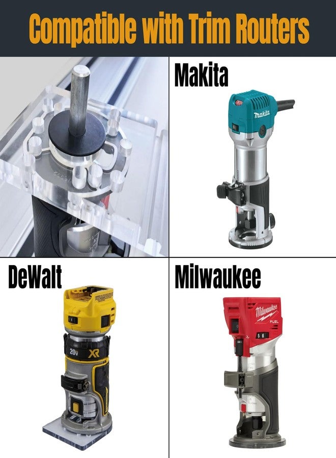 POWERTEC Guide Rail Adapter for Fixed Base Trim Routers. Fits Fixed Base DeWalt, Makita & Milwaukee. Connects to WEN, Makita & Milwaukee Guide Rails & 71550, 71153, 71387 (71921) - Image 4