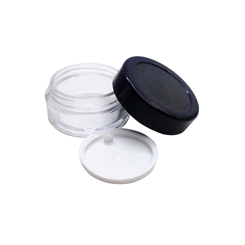 M.C. PIPWALA MC PIPWALA 8gm Acrylic Small and Compact Empty jarMultipurposePortableLeakproof Container with Black Cap and White Inner lid to Store Lip BalmsCreamScrubsButtersPack of 3  - Image 1