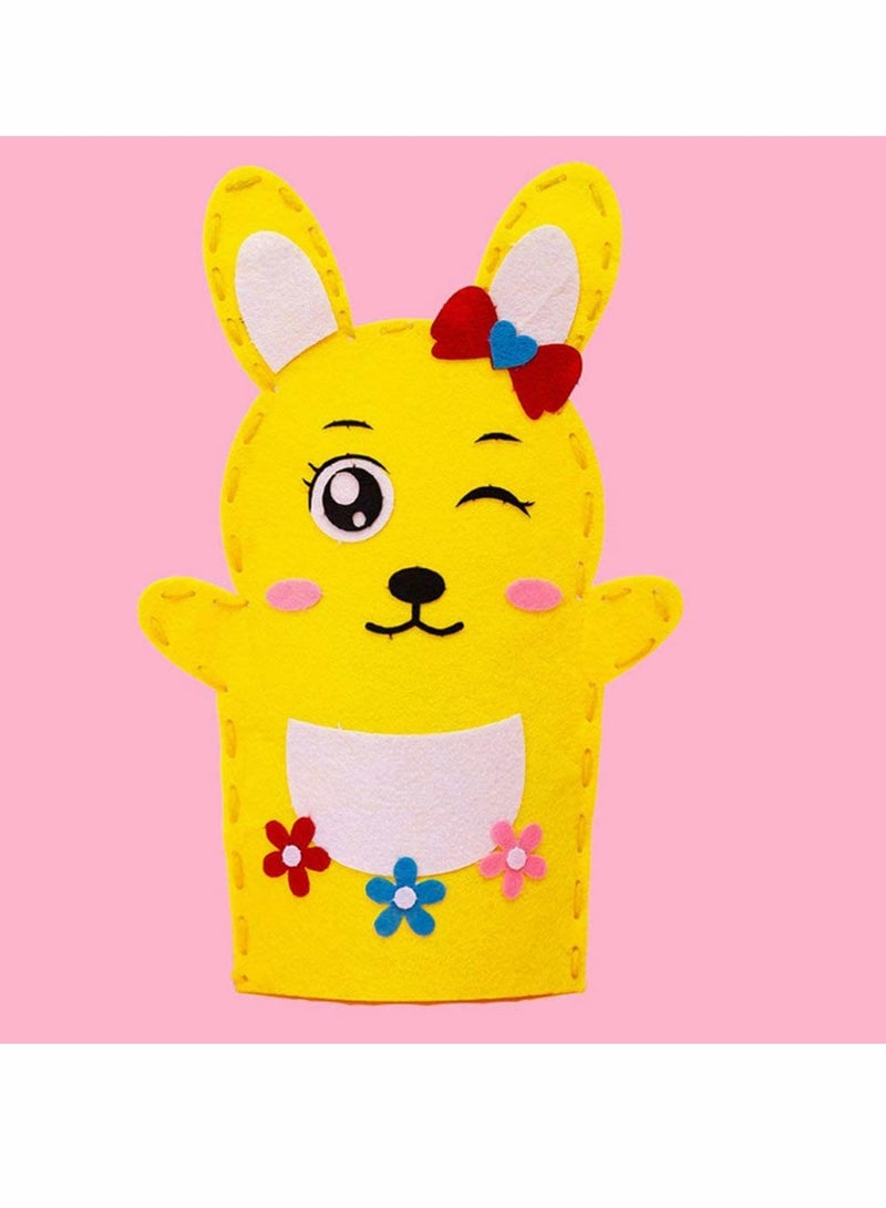 SOLARAE DIY Finger Puppets Dolls, 8 Pcs Hand Puppet Making Kit Felt Sock Puppet Making Set Animal Hand Puppet Craft Creative Play Party Supplies for Kids (Mixed) - Image 3