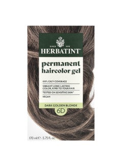 Herbatint Herbatint, Permanent Haircolor Gel, 6D Dark Golden Blonde, 5.75 fl oz (170 ml)  - Image 1