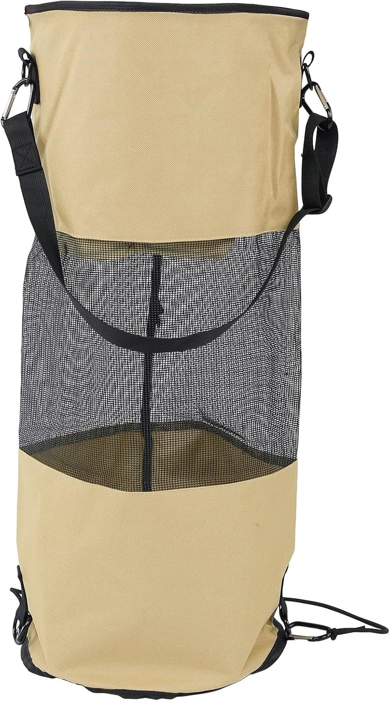 Boat Trash Bag, Reusable Oxford Cloth Mesh Boat Trash Can, Portable Garbage Container with Buckle Strap for Outdoor Camping, Kayaking, Travel - Image 1