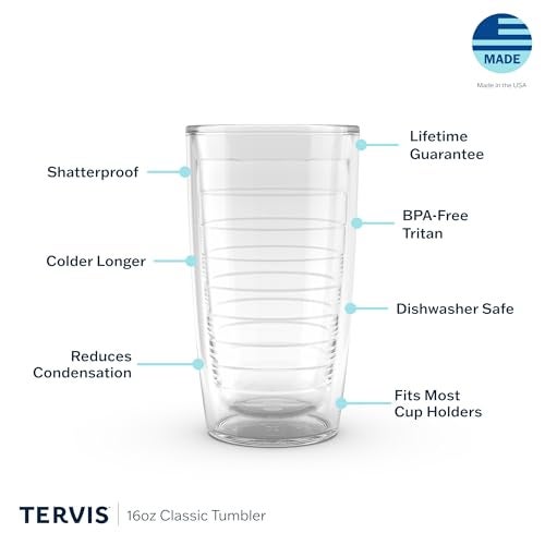 TERVIS كوب تيرفيس مزدوج الجدران مع مشهد شجرة النخيل والأرجوحة مصنوع في الولايات المتحدة، يحتفظ بالمشروبات باردة وساخنة، 16 أونصة - 4 عبوات، بدون غطاء - Image 3