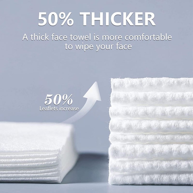 Disposable Cotton Facial Towels: 100% Natural Lint-Free Double-Sided Thickened - Ultra-Soft Skin-Friendly Dry & Wet Use Wipes for Sensitive Skin, Baby Care, Kitchen & Daily Cleansing - Image 2