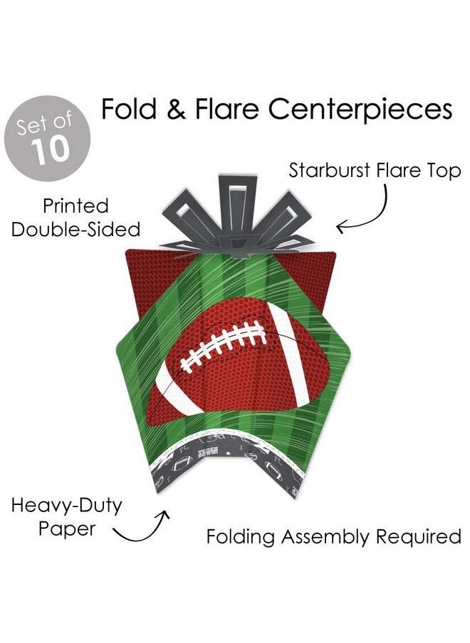 Big Dot of Happiness End Zone Football Table Decorations Baby Shower Or Birthday Party Fold And Flare Centerpieces 10 Count  - Image 4