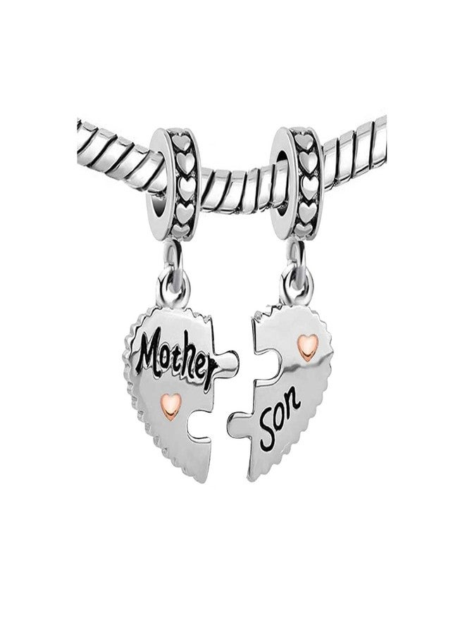 كون بيد مجموعة خرز كونبيد على شكل قلب حب للأم والابن، مناسبة للأساور والقلائد - Image 2